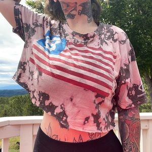 BodyBuilding.com crop bleach tie dye t shirt